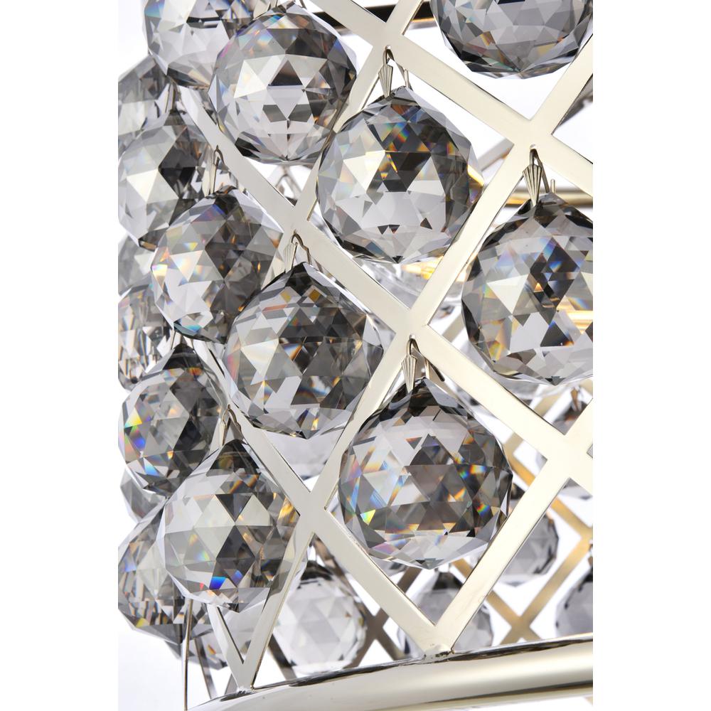 Madison 6 light polished nickel Pendant Silver Shade (Grey) Royal Cut Crystal. Picture 3