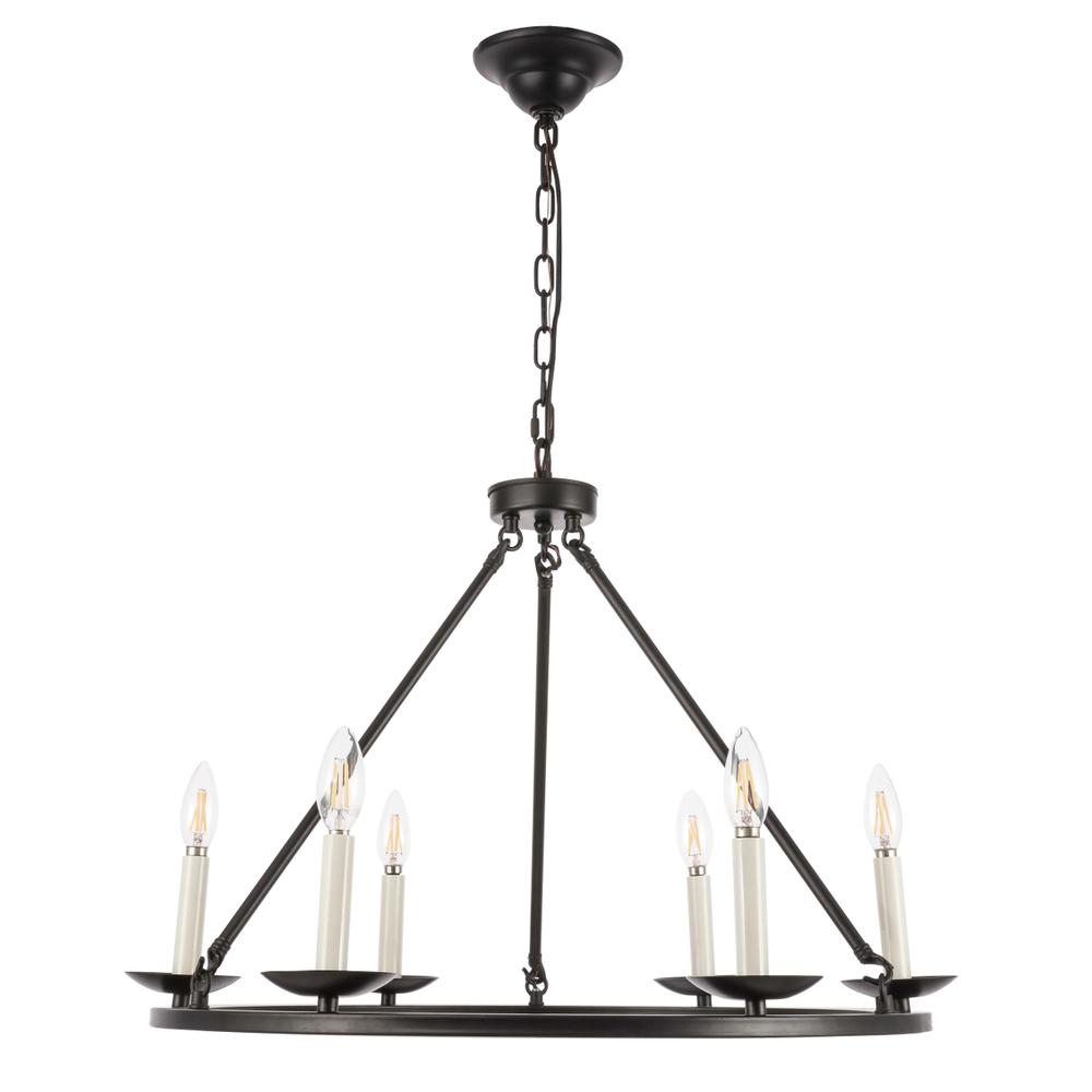 Maine 6 light Black chandelier. Picture 2