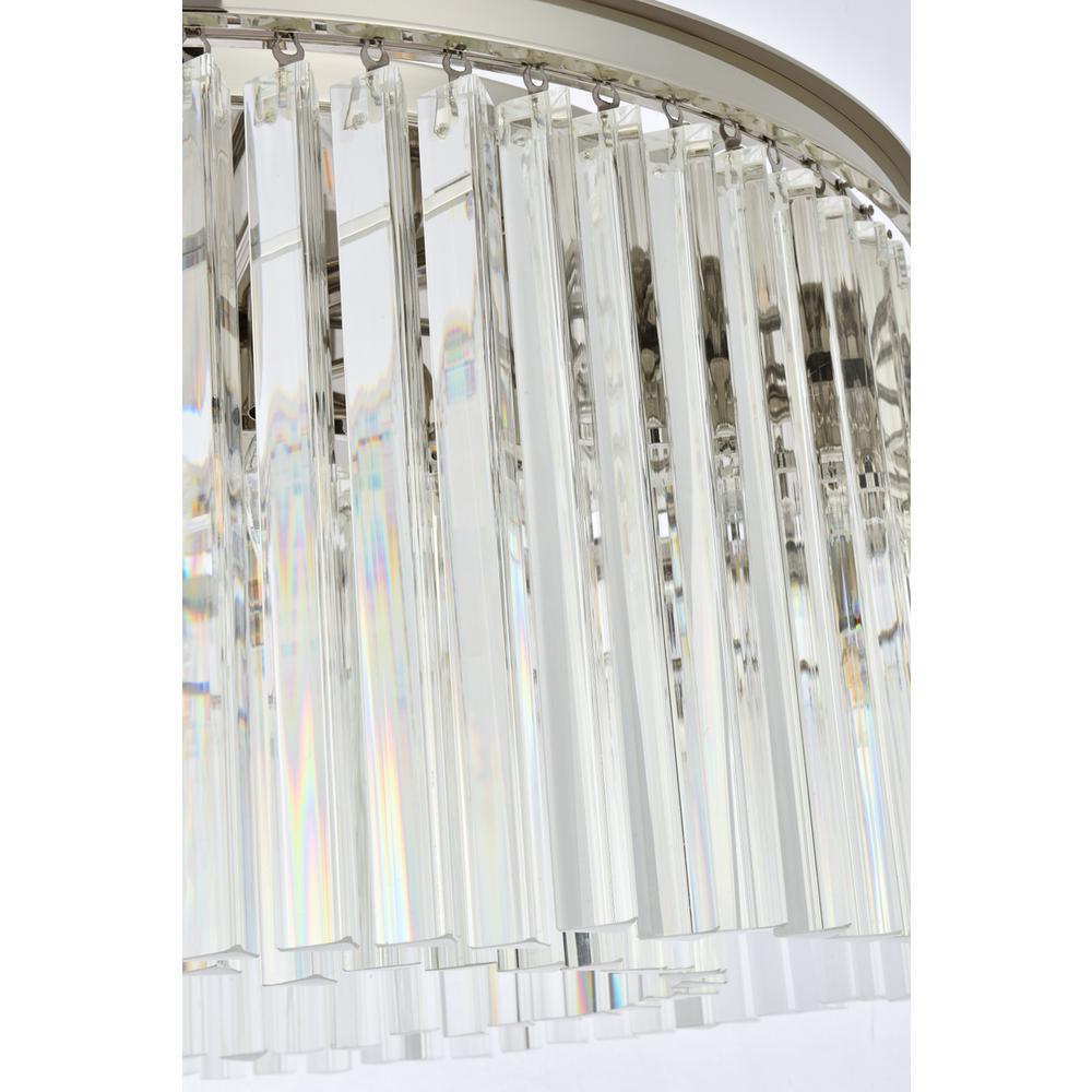 Sydney 8 light polished nickel Flush Mount Clear Royal Cut Crystal. Picture 5