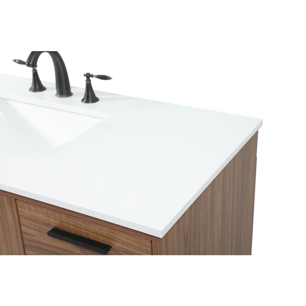 48 inch Single bathroom vanity in walnut brown. Picture 11