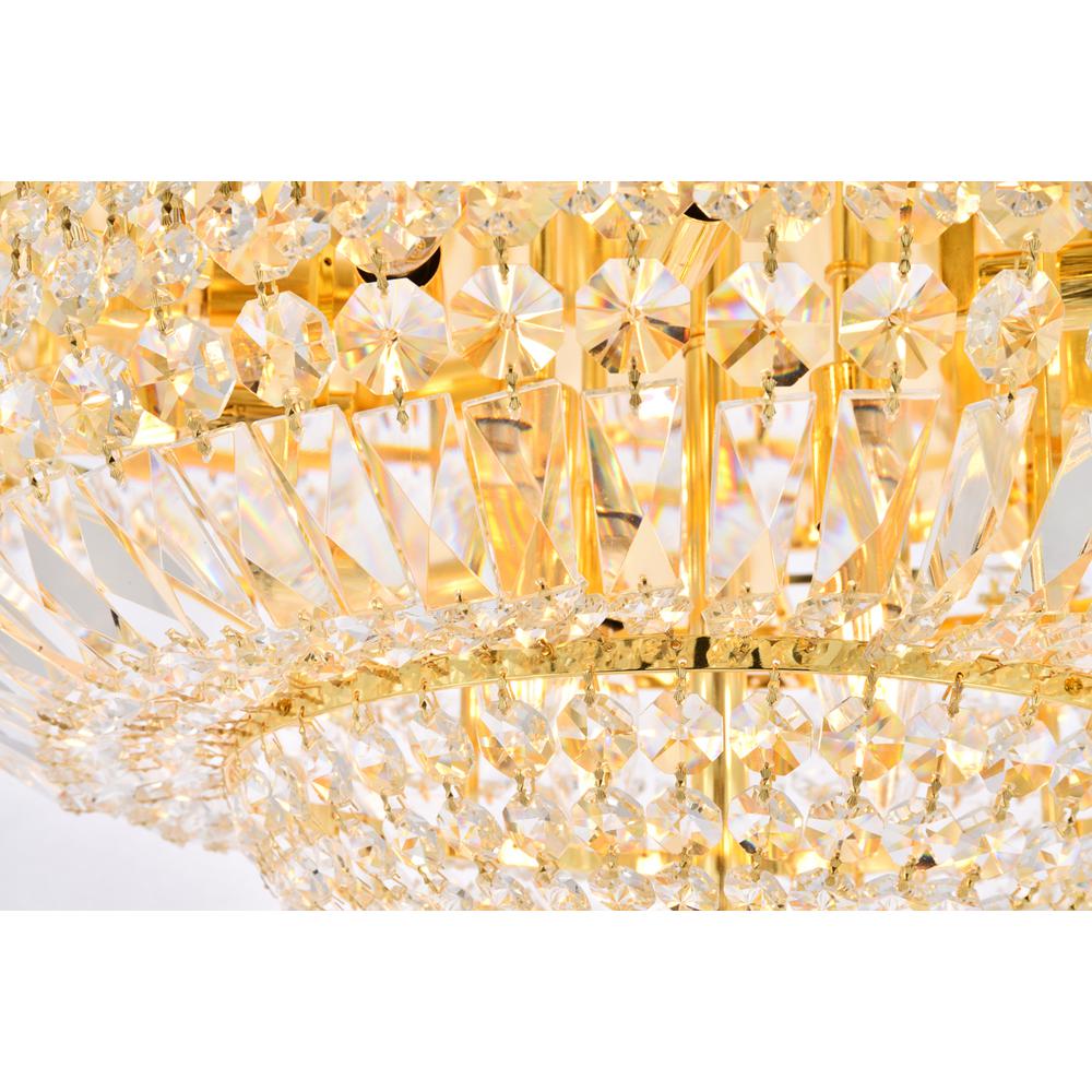 Tranquil 12 light Gold Flush Mount Clear Royal Cut Crystal. Picture 5