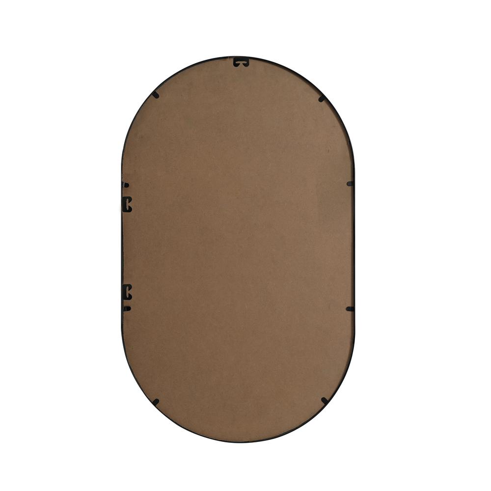 Metal Frame Oval Mirror 24x40 Inch in Black. Picture 10