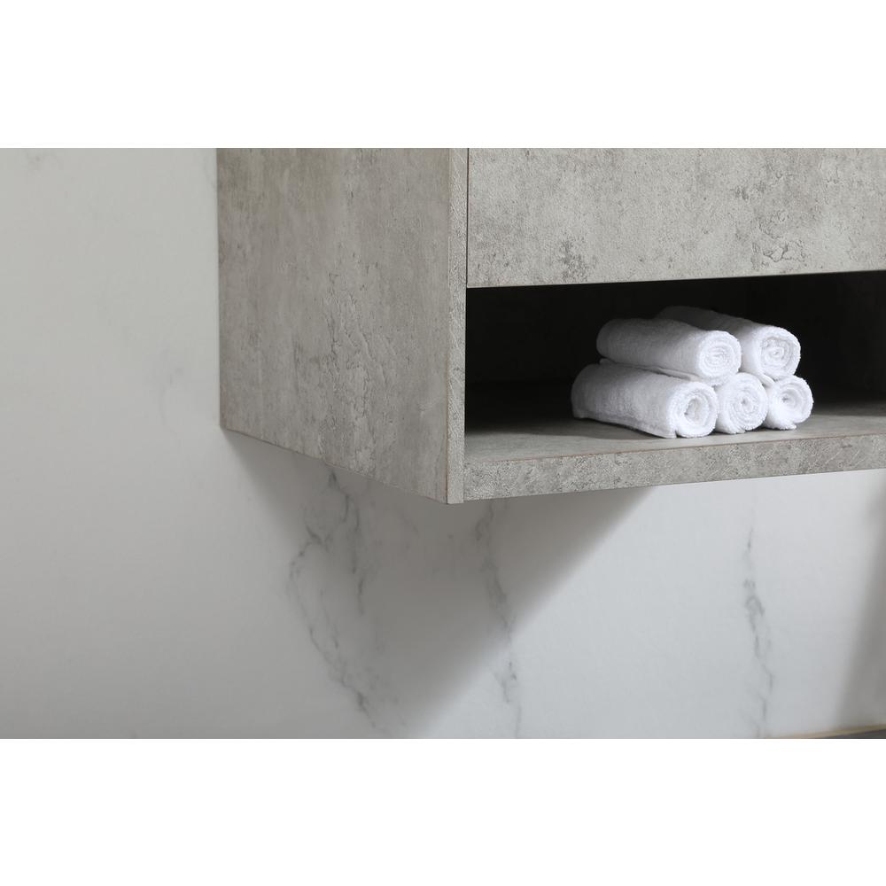 24 inch Single bathroom vanity in concrete grey. Picture 6