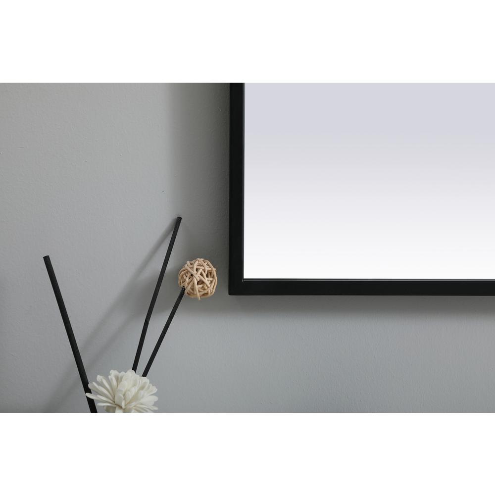 Metal Frame Arch Mirror 24x36 Inch in Black. Picture 5