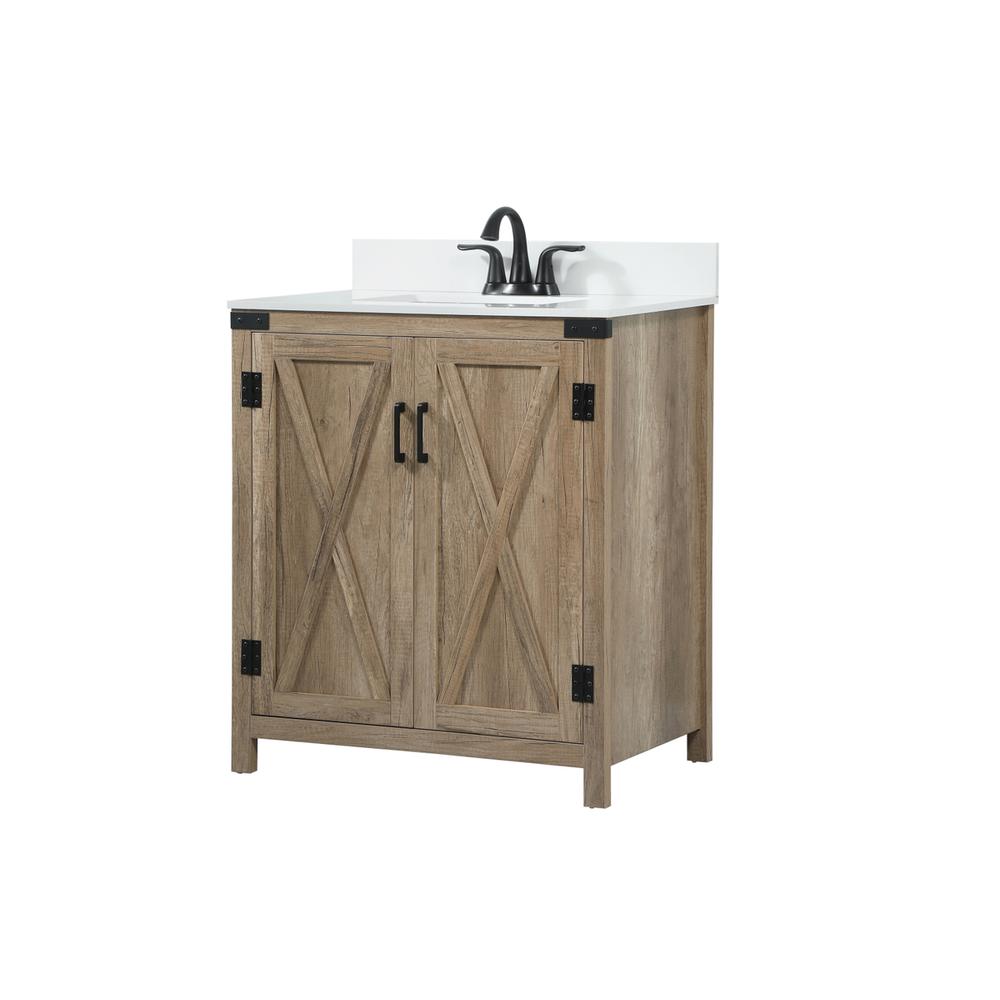 30 inch Single bathroom vanity in natural oak with backsplash. Picture 7