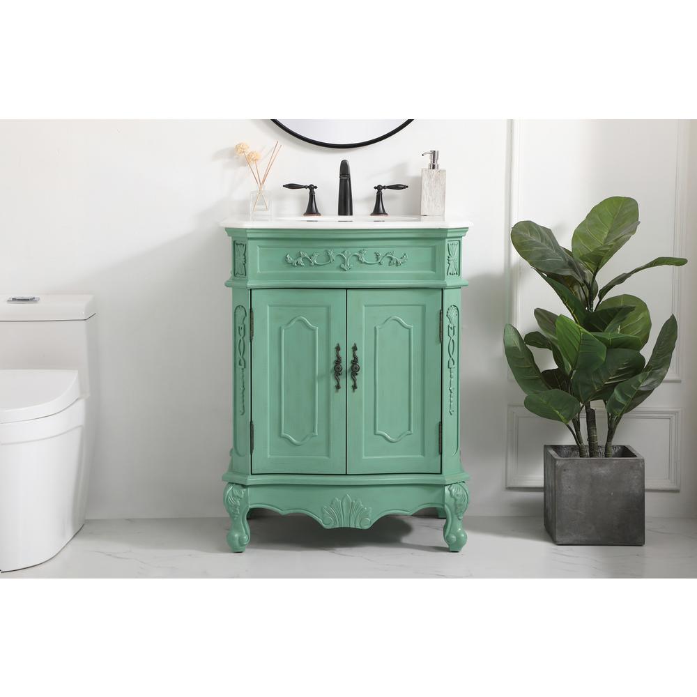 27 inch Single Bathroom vanity in vintage mint. Picture 14
