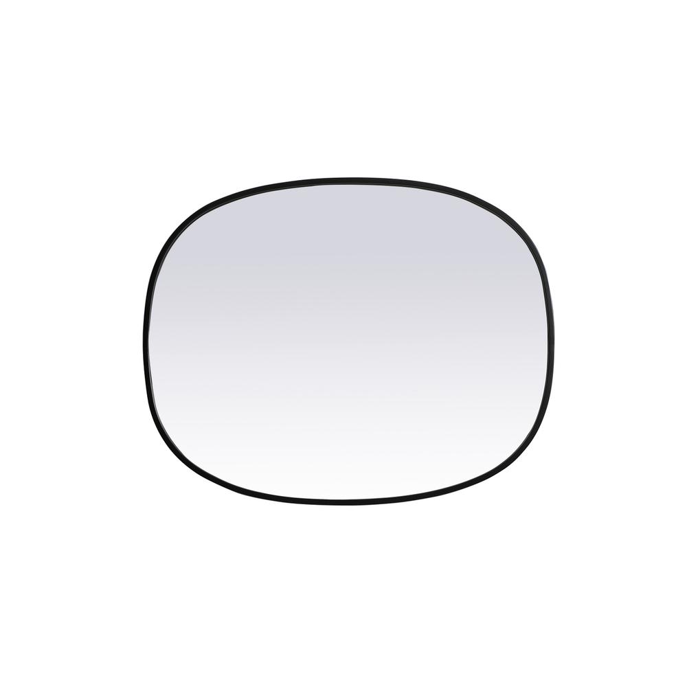 Metal Frame Oval Mirror 24x30 Inch in Black. Picture 8