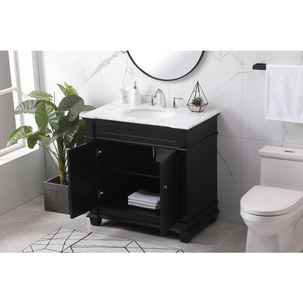 36 inch Single bathroom vanity set in black. Picture 3