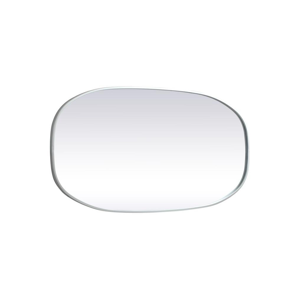 Metal Frame Oval Mirror 24x48 Inch in Silver. Picture 9