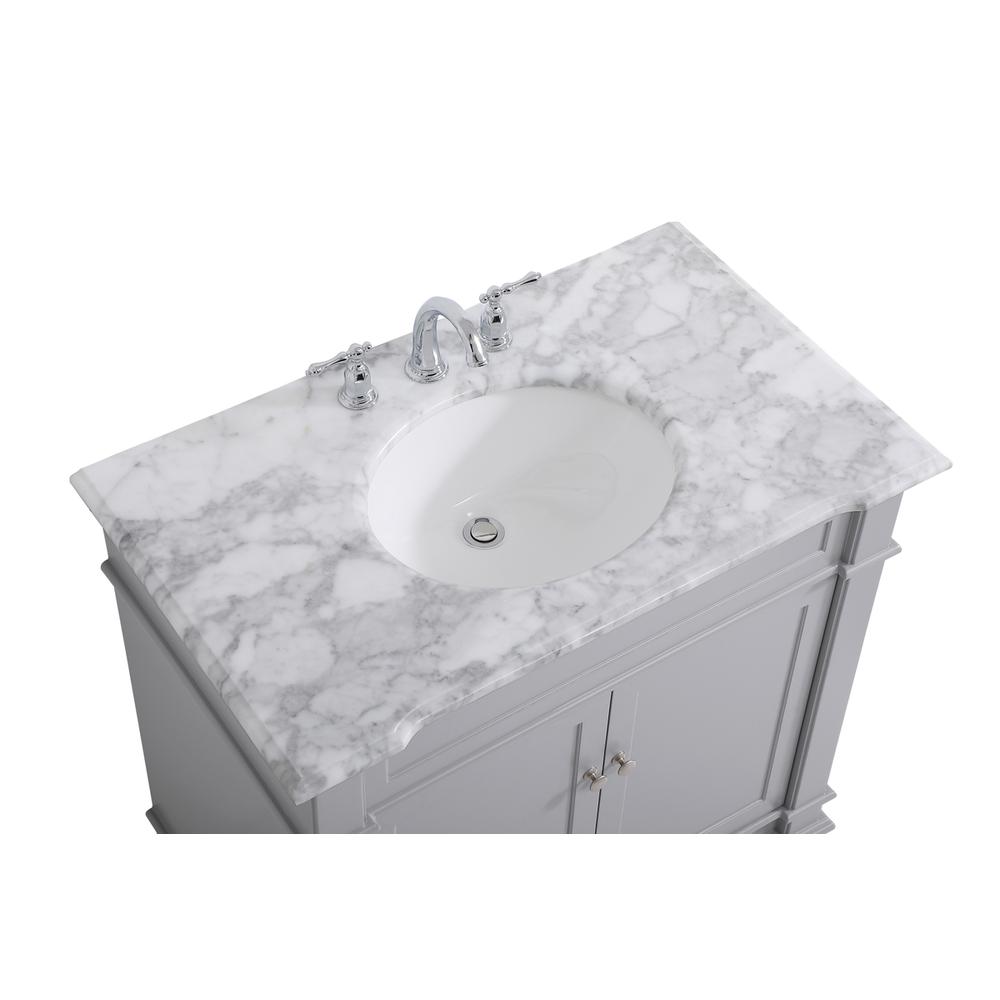 36 inch Single Bathroom Vanity set in Grey. Picture 10