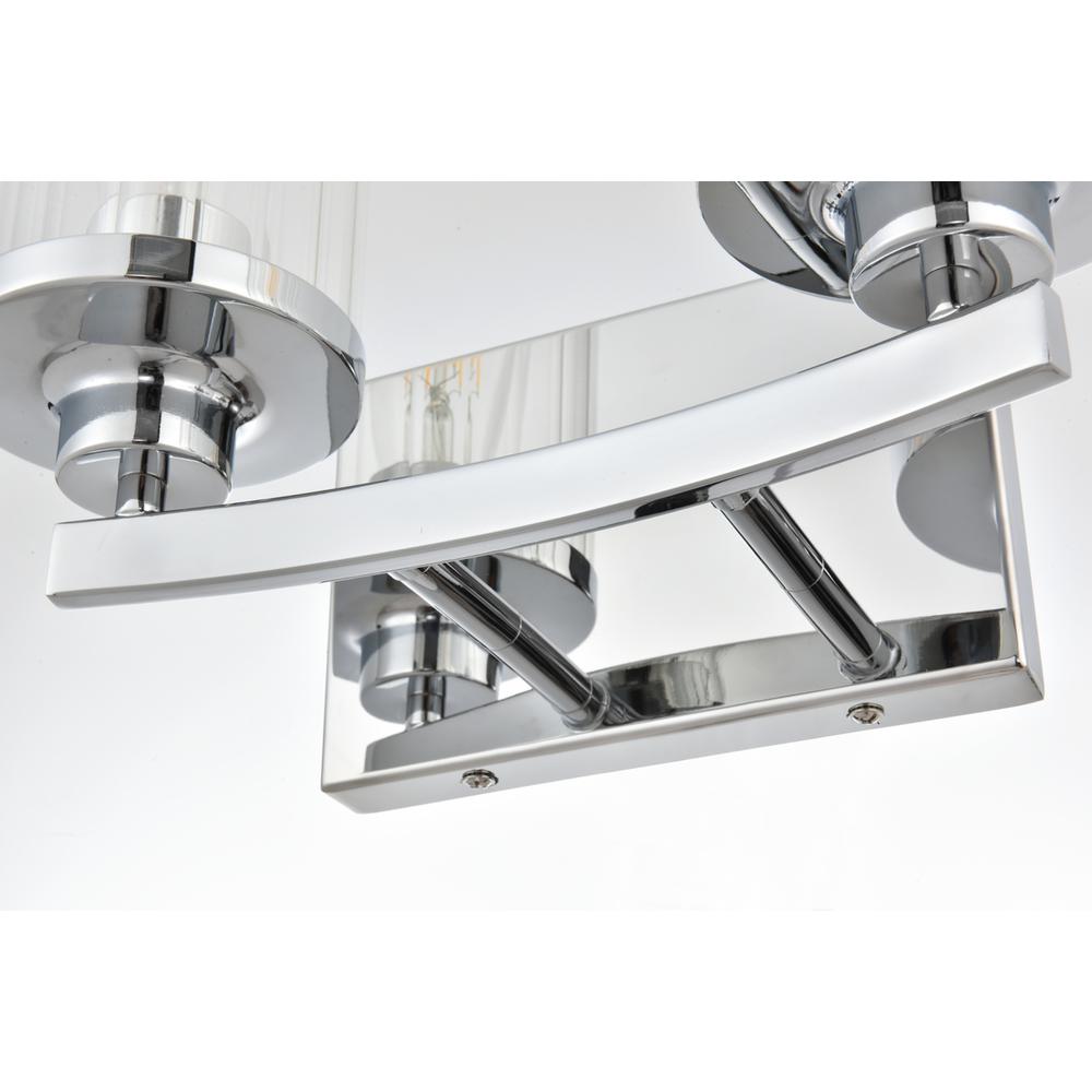 Saanvi 2 light Chrome and Clear Bath Sconce. Picture 4