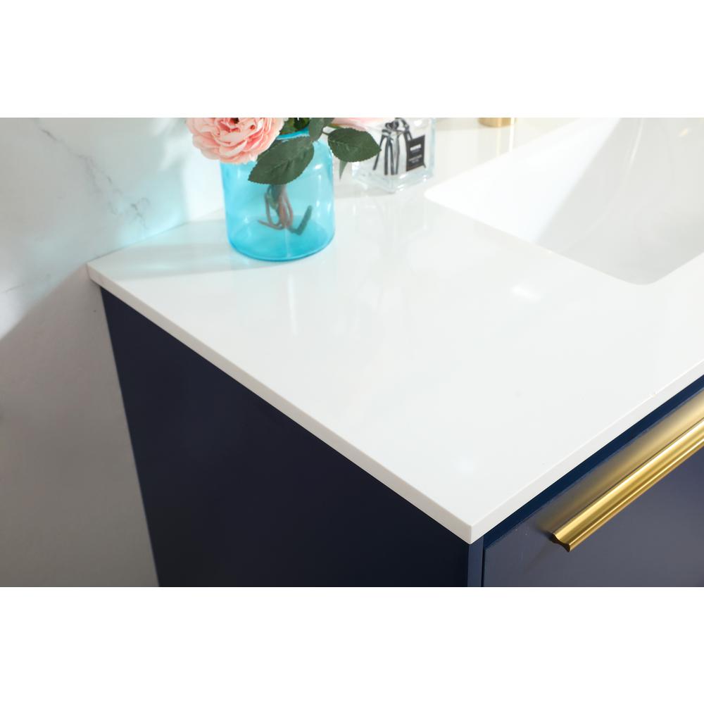 40 inch Single bathroom vanity in blue. Picture 5