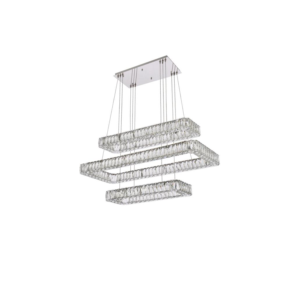 Monroe 42 inch LED triple rectangle pendant in chrome. Picture 6