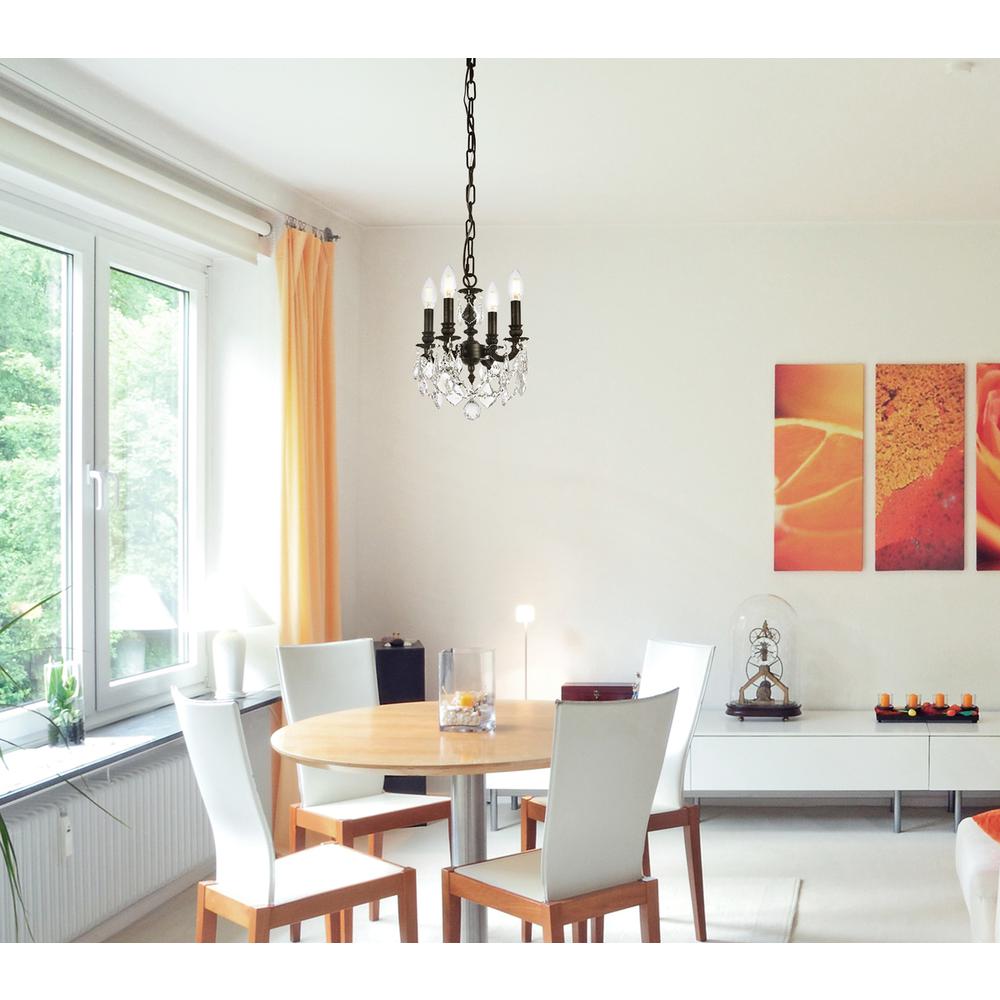 Lillie 4 light Dark Bronze Pendant Clear Royal Cut Crystal. Picture 9