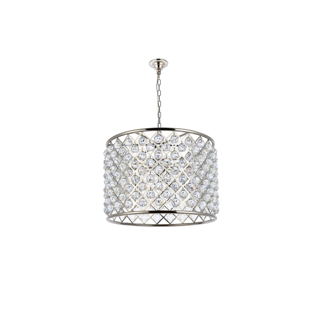 Madison 8 light polished nickel Chandelier Clear Royal Cut Crystal. Picture 6