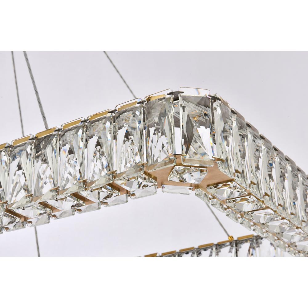 Monroe 42 inch LED Single rectangle pendant in gold. Picture 5