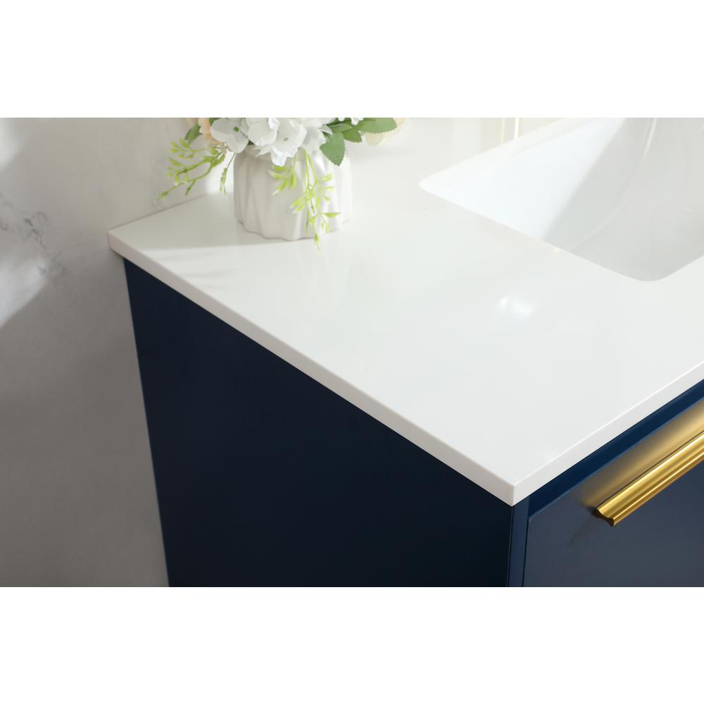 36 inch Single bathroom vanity in blue. Picture 5