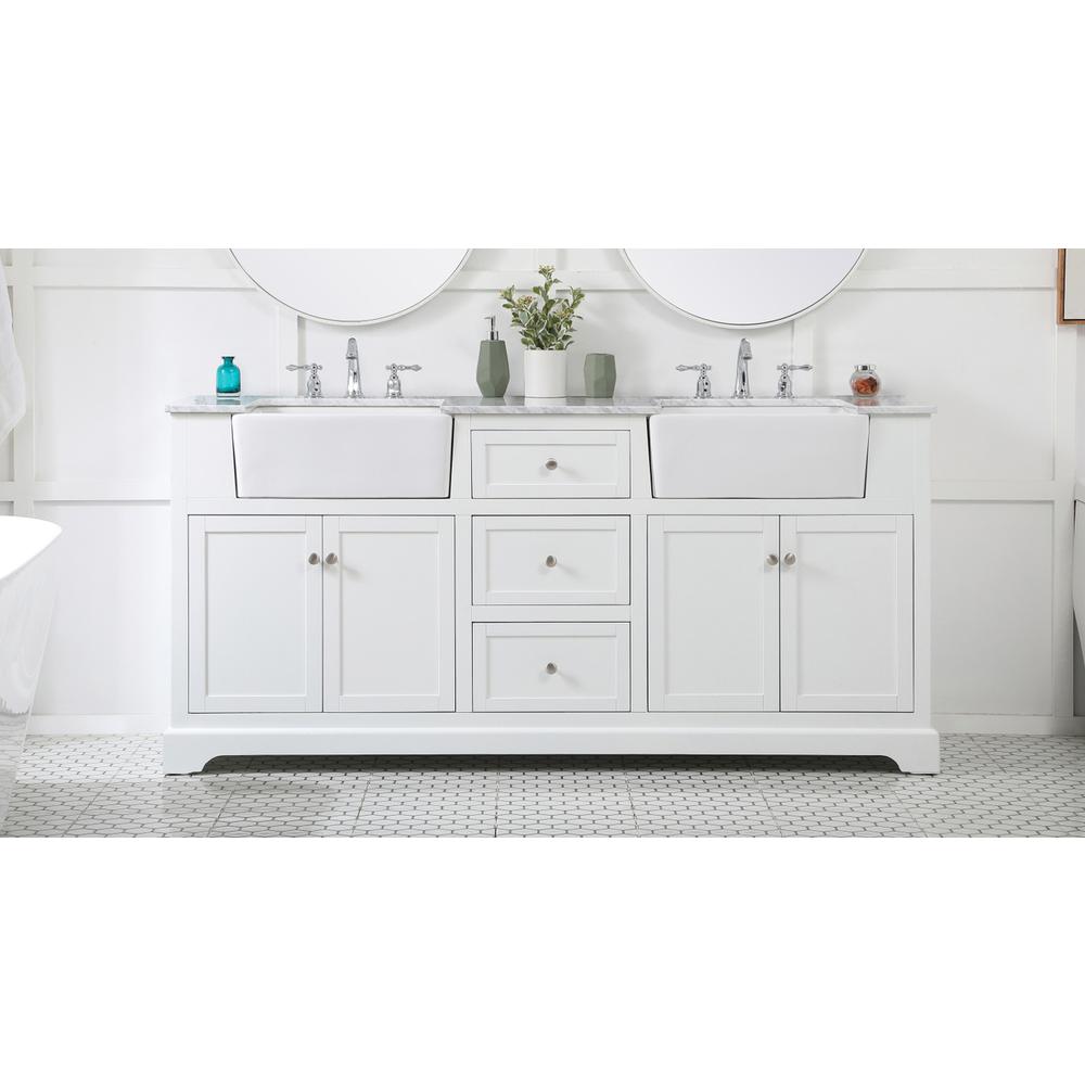 72 inch double bathroom vanity in white. Picture 14