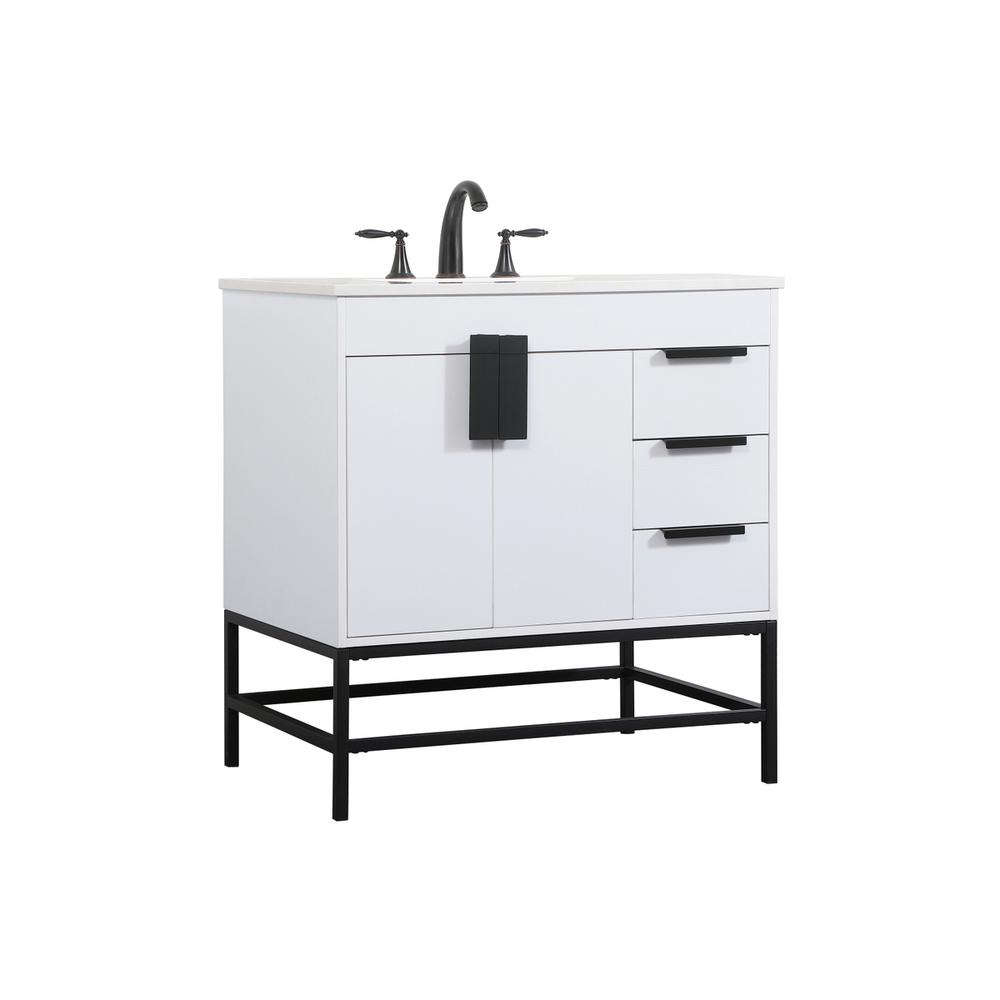32 inch Single bathroom vanity in white. Picture 7