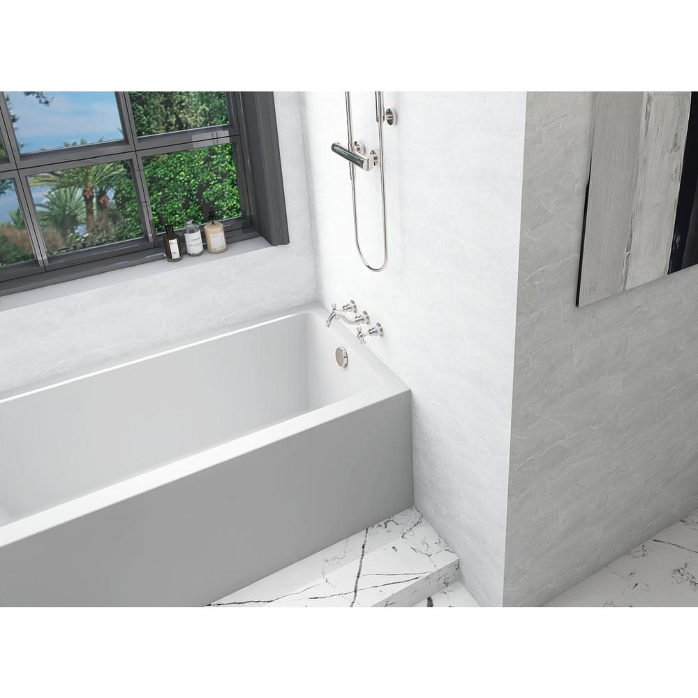 Alcove soaking bathtub 30x60 inch right drain in glossy white. Picture 6