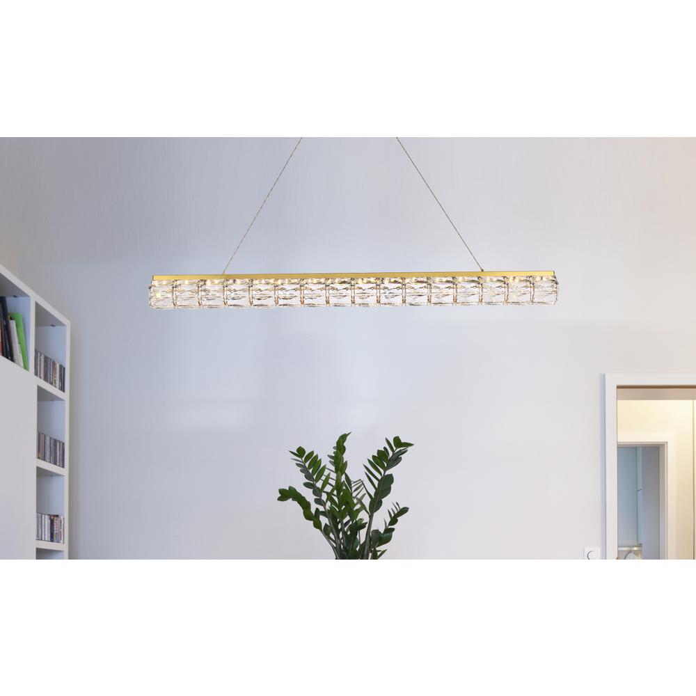 Valetta 48 inch LED linear pendant in gold. Picture 8