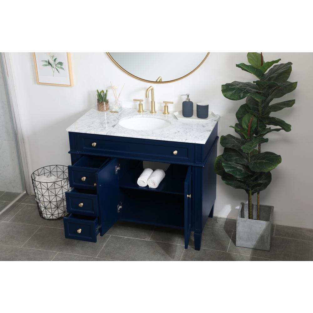 40 inch Single bathroom vanity in blue. Picture 3