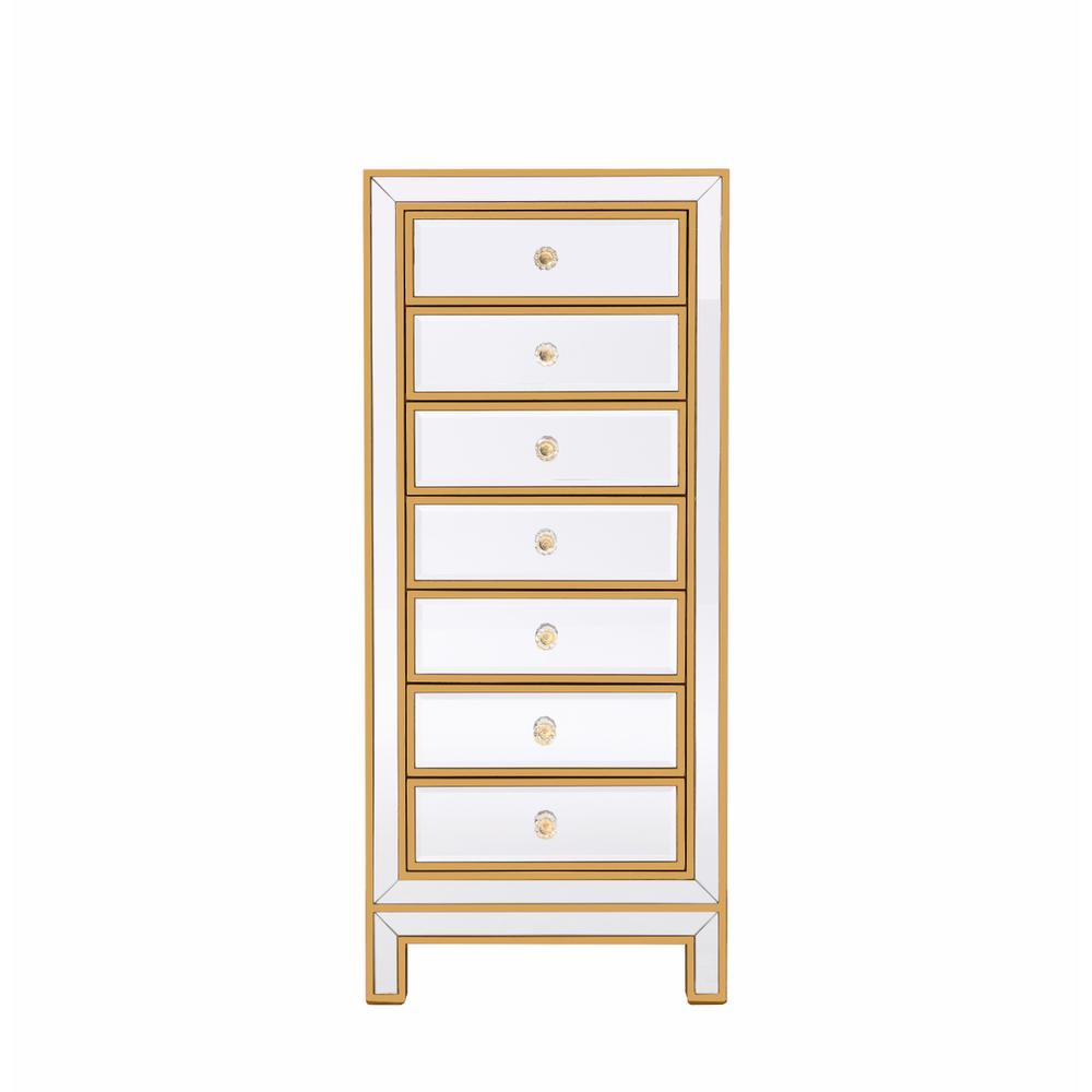 Lingerie Chest 7 drawers 18in. W x 15in. D x 42in. H in gold. Picture 1