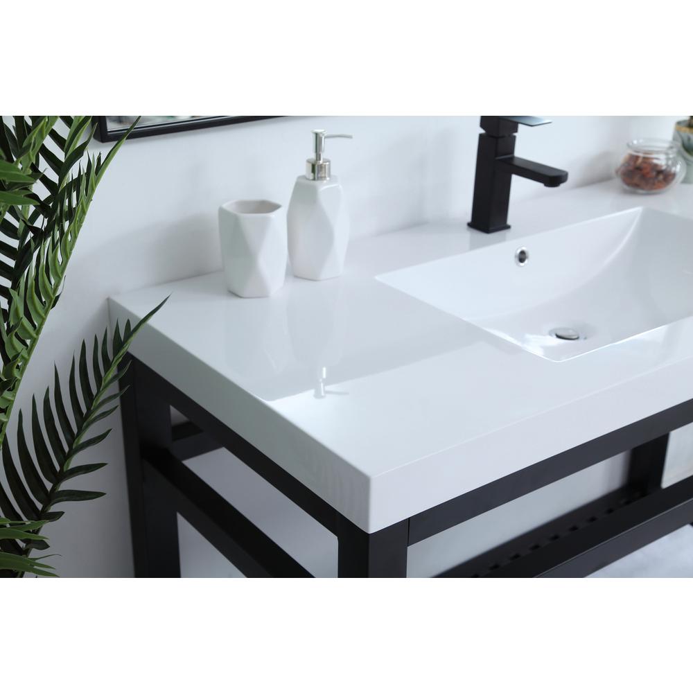48 inch Single Bathroom Metal Vanity in Black. Picture 3