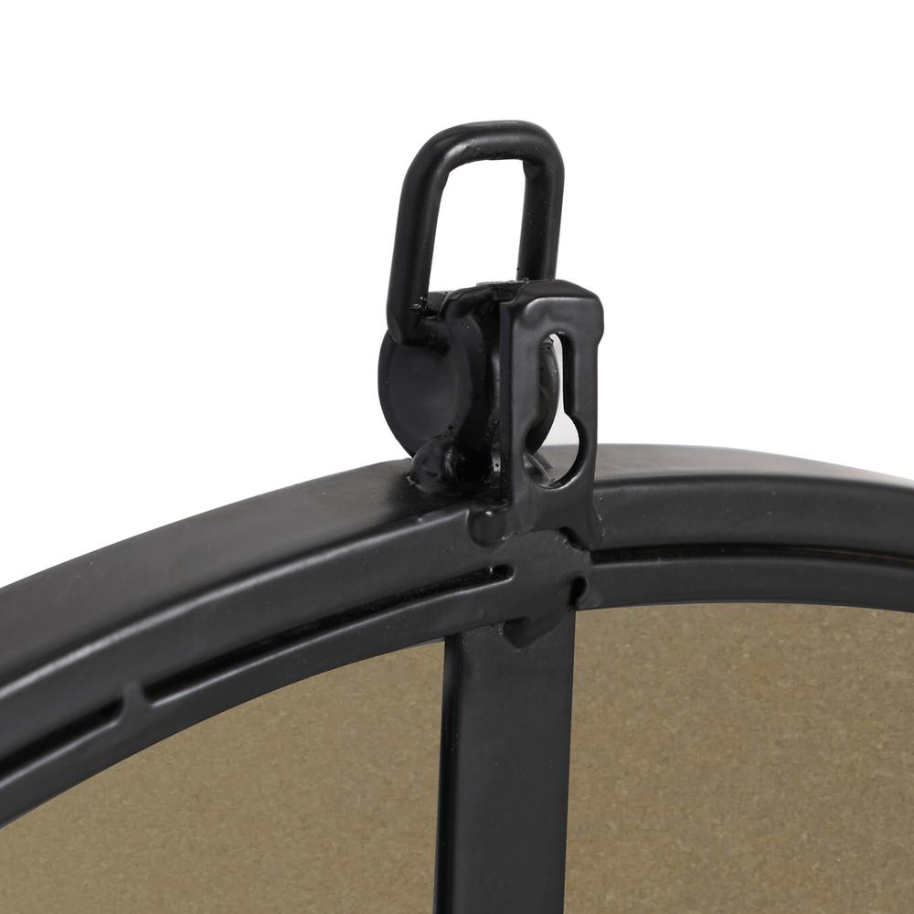 Metal frame Round Mirror with decorative hook 42 inch Black finish. Picture 8