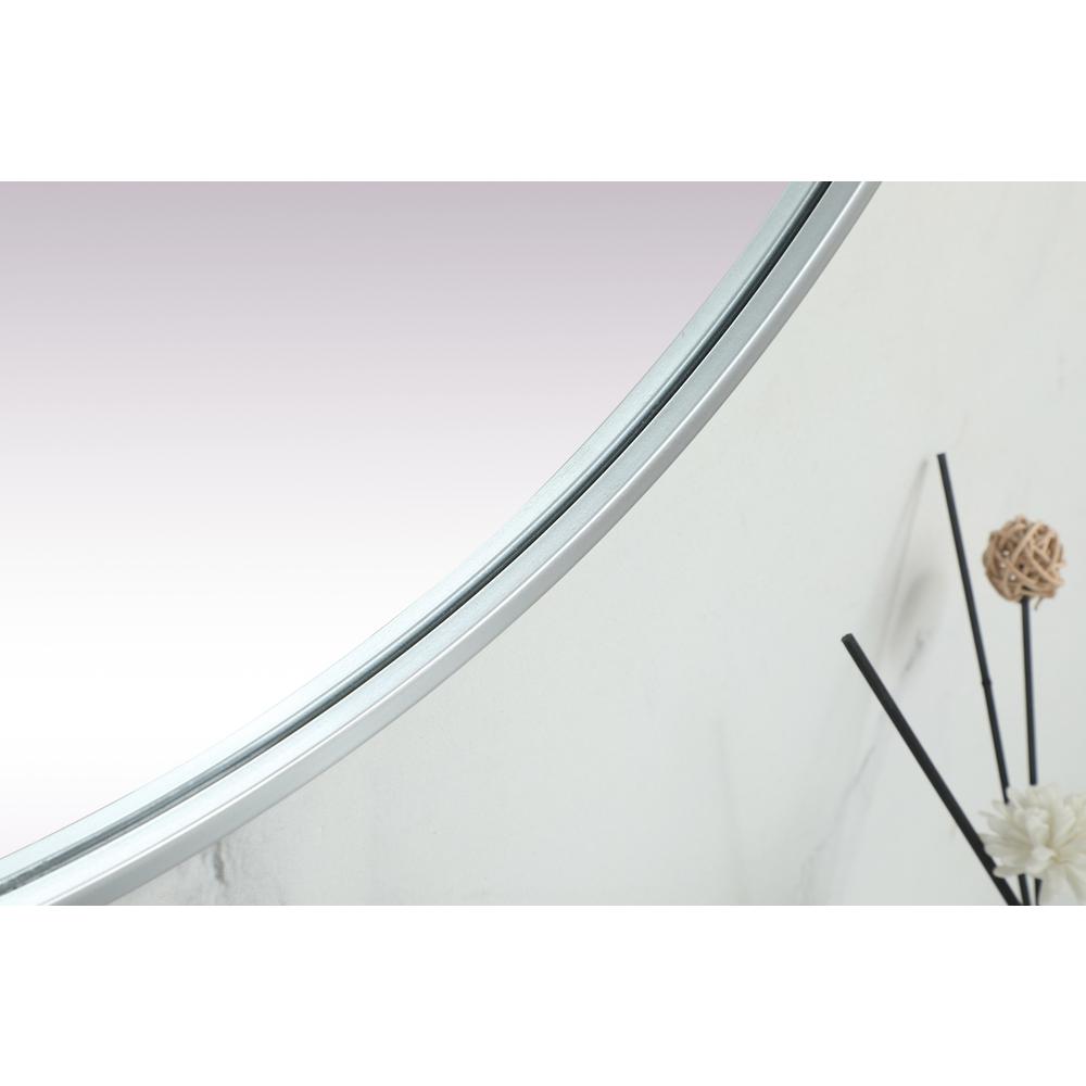 Metal Frame Oval Mirror 36x72 Inch in Silver. Picture 6