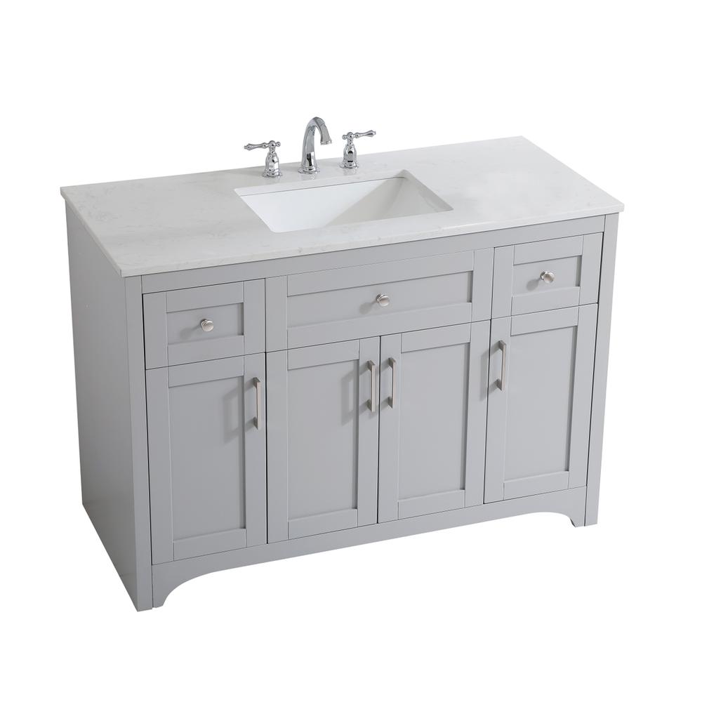 48 inch Single Bathroom Vanity in Grey. Picture 8