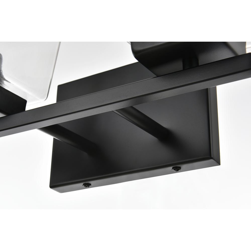 Merrick 2 light Black and Clear Bath Sconce. Picture 6