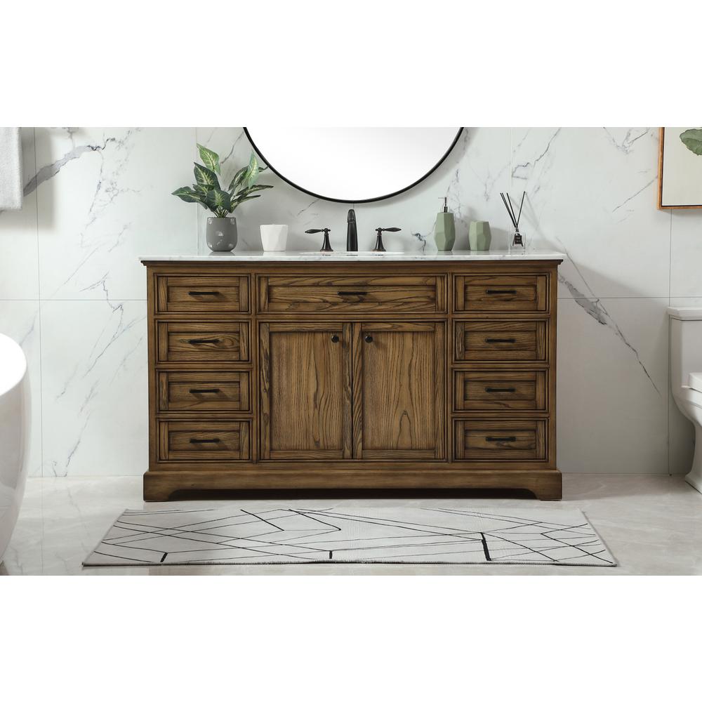 60 inch Single bathroom vanity in driftwood. Picture 14