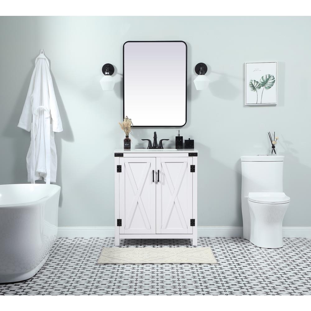 30 inch Single bathroom vanity in white. Picture 4