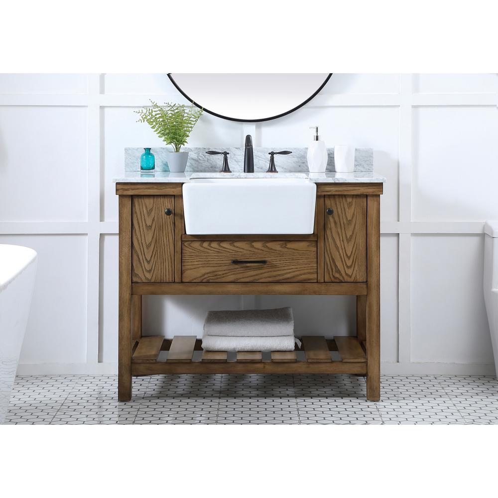 42 inch Single bathroom vanity in driftwood with backsplash. Picture 14