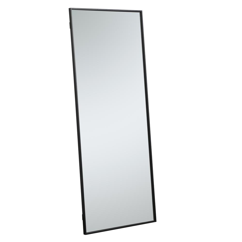 Metal frame rectangle mirror 24 inch in Black. Picture 3