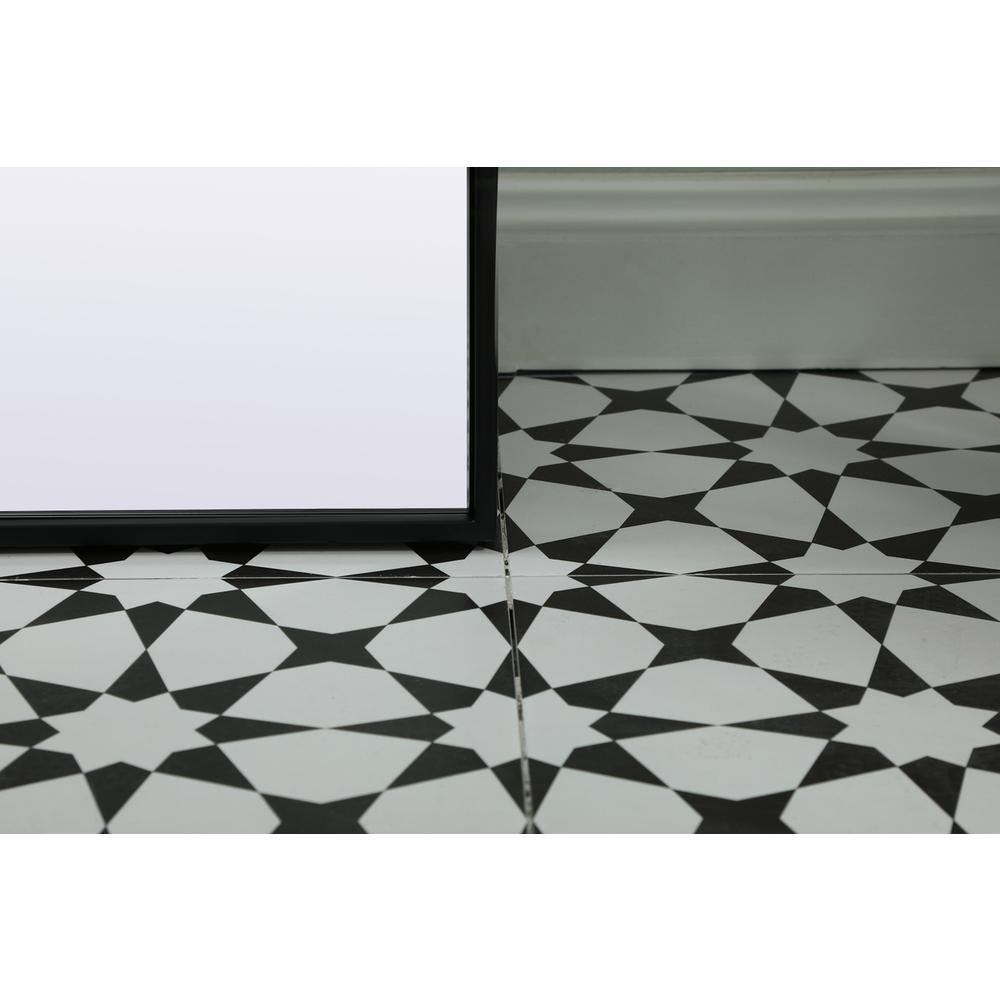 Metal Frame Arch Full Length Mirror 32x76 Inch in Black. Picture 3