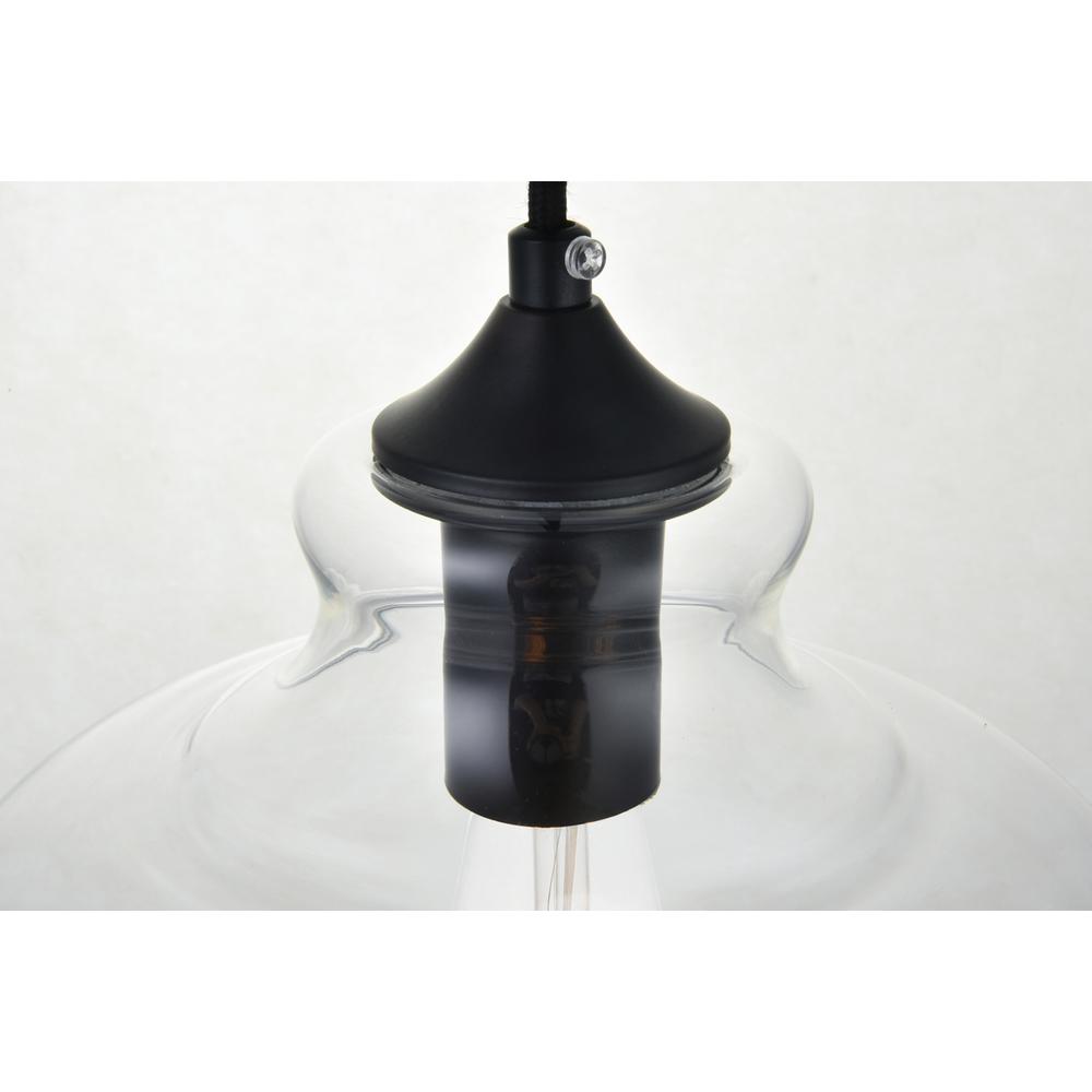 Destry 1 Light Black Pendant With Clear Glass. Picture 3
