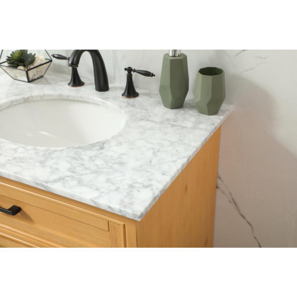 32 inch Single bathroom vanity in natural wood. Picture 5