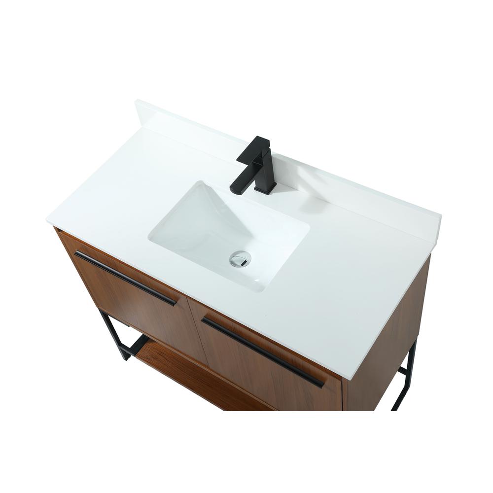 40 inch Single bathroom vanity in teak with backsplash. Picture 10