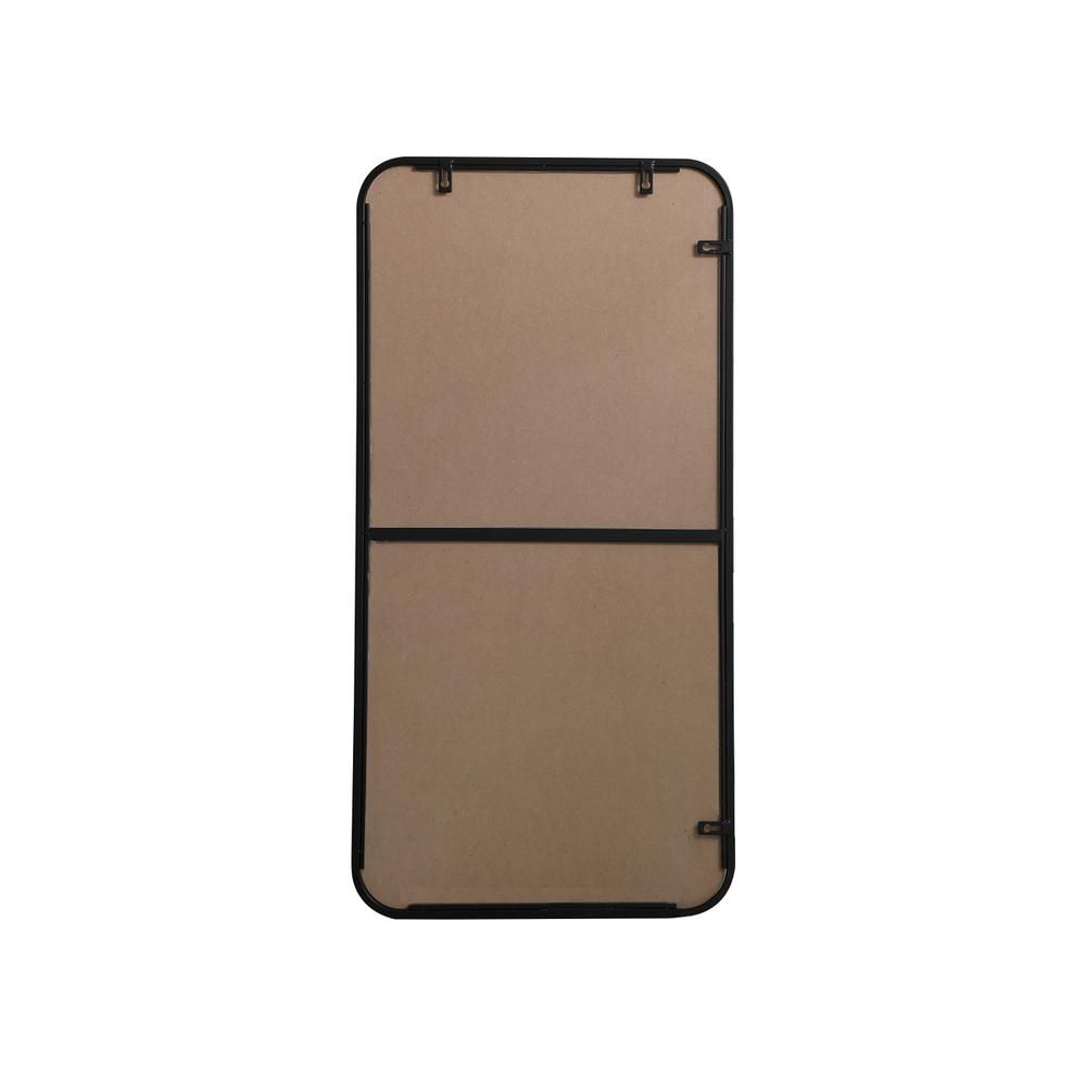 Soft corner metal rectangular mirror 18x36 inch in Black. Picture 8
