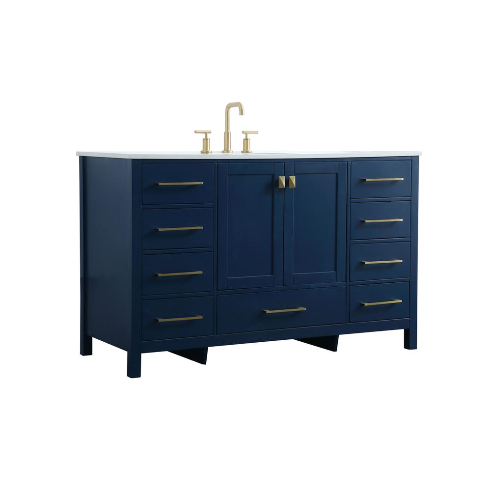 54 Inch SIngle Bathroom Vanity In Blue. Picture 7