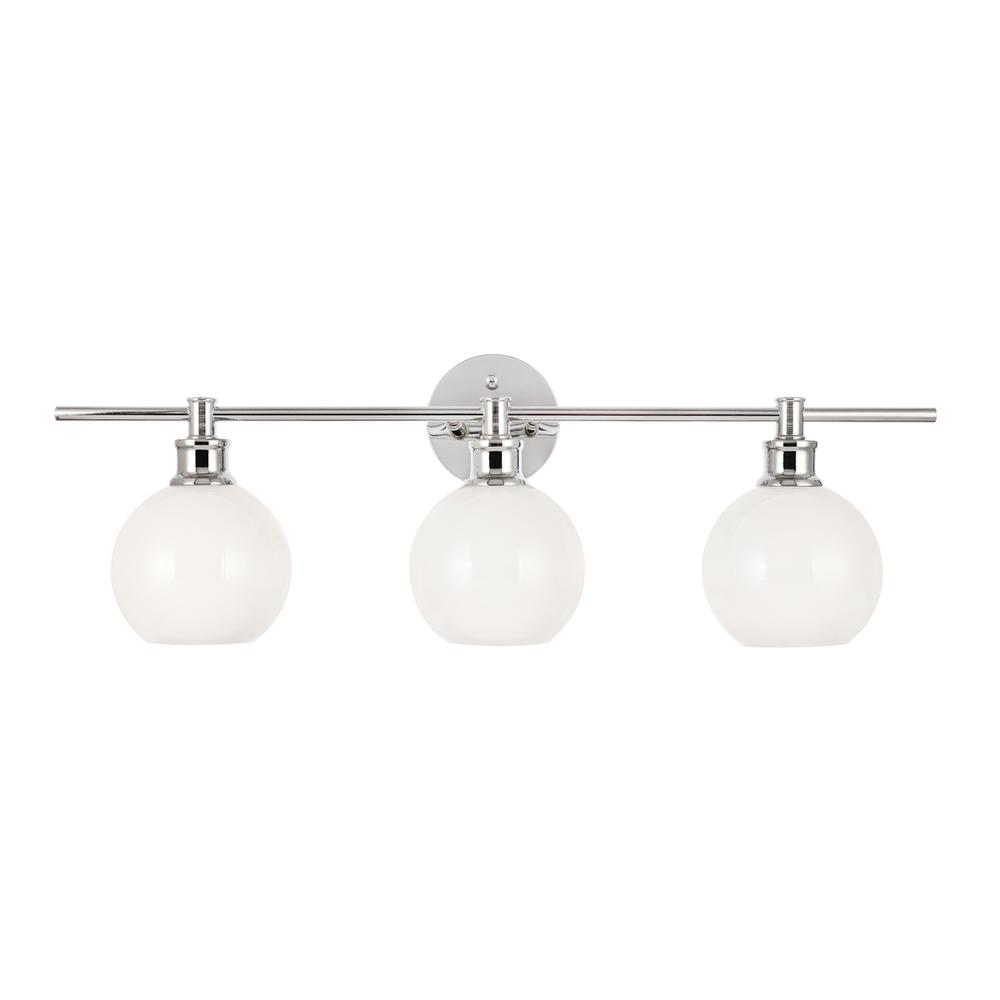 Collier 3 light Chrome and Frosted white glass Wall sconce. Picture 10
