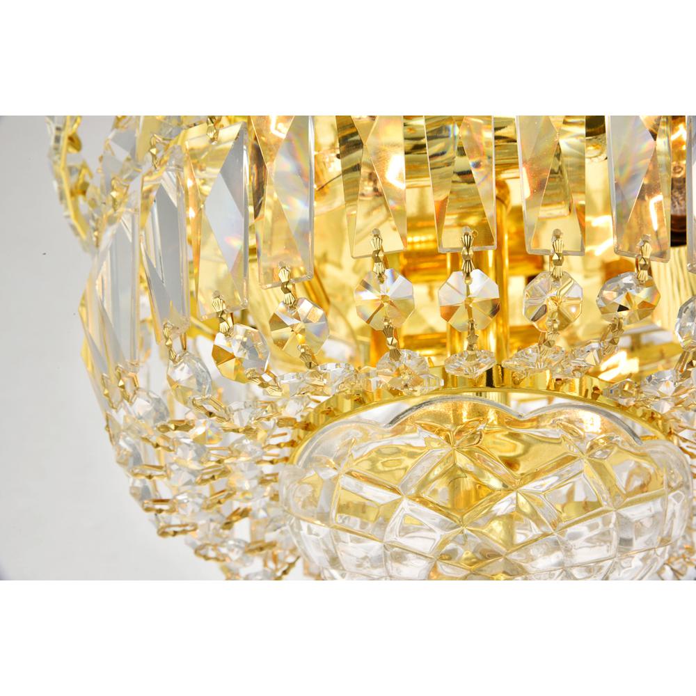 Tranquil 4 light Gold Flush Mount Clear Royal Cut Crystal. Picture 4