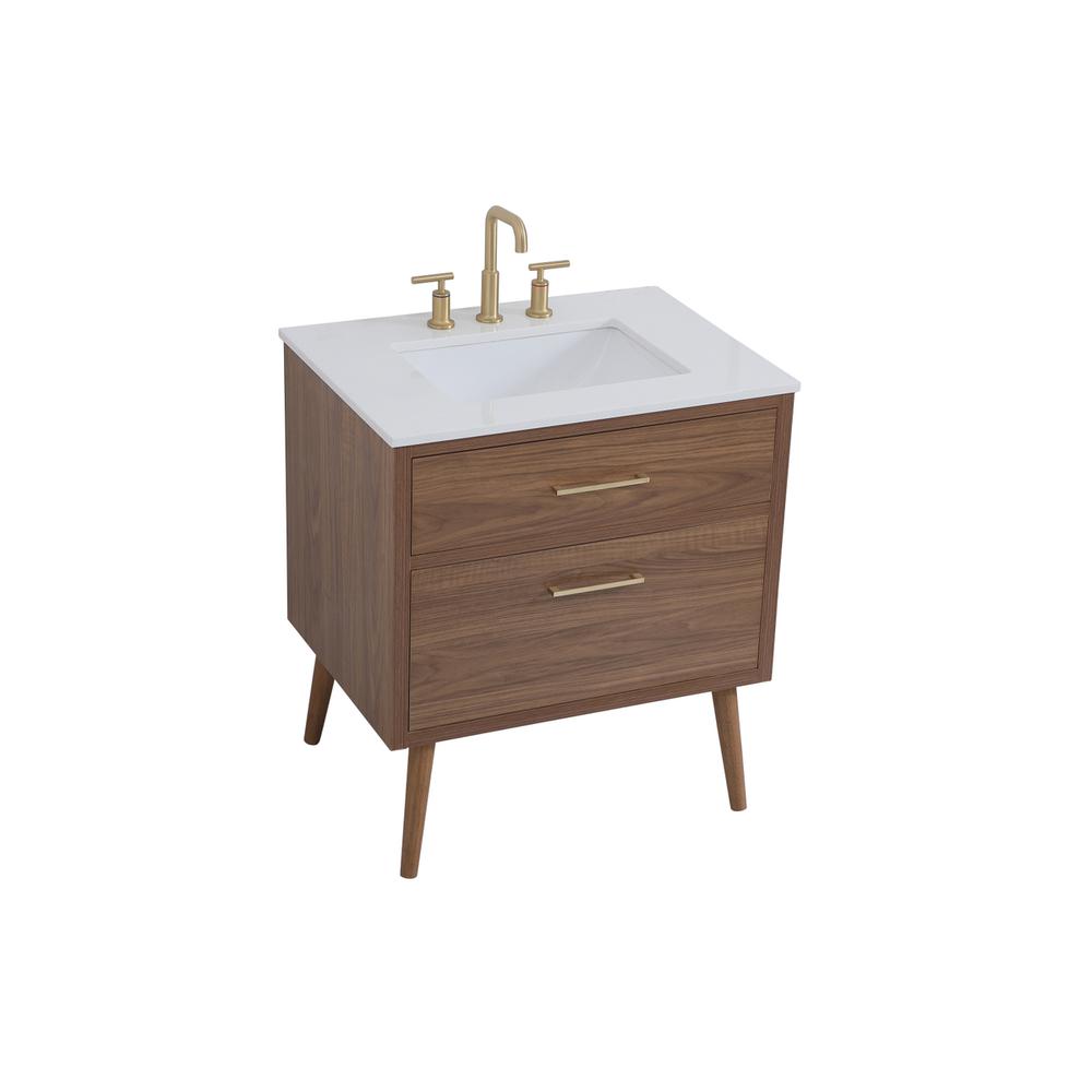 30 inch bathroom vanity in Walnut Brown. Picture 8