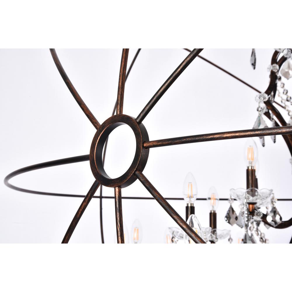 Geneva 25 light Dark Bronze Chandelier Silver Shade (Grey) Royal Cut crystal. Picture 4