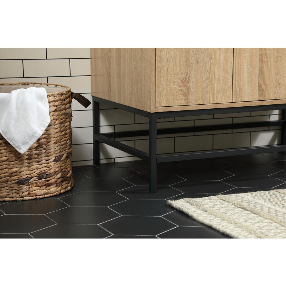 36 inch Single bathroom vanity in mango wood with backsplash. Picture 6