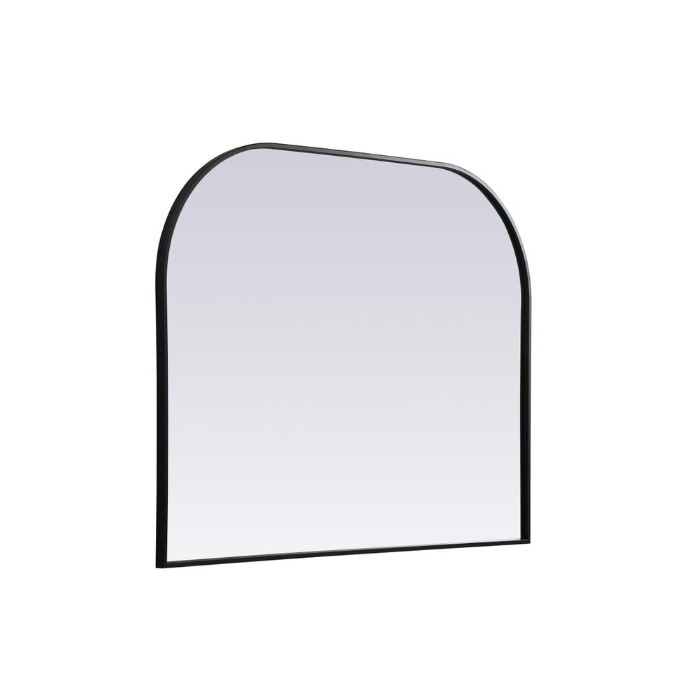 Metal Frame Arch Mirror 42x34 Inch in Black. Picture 7