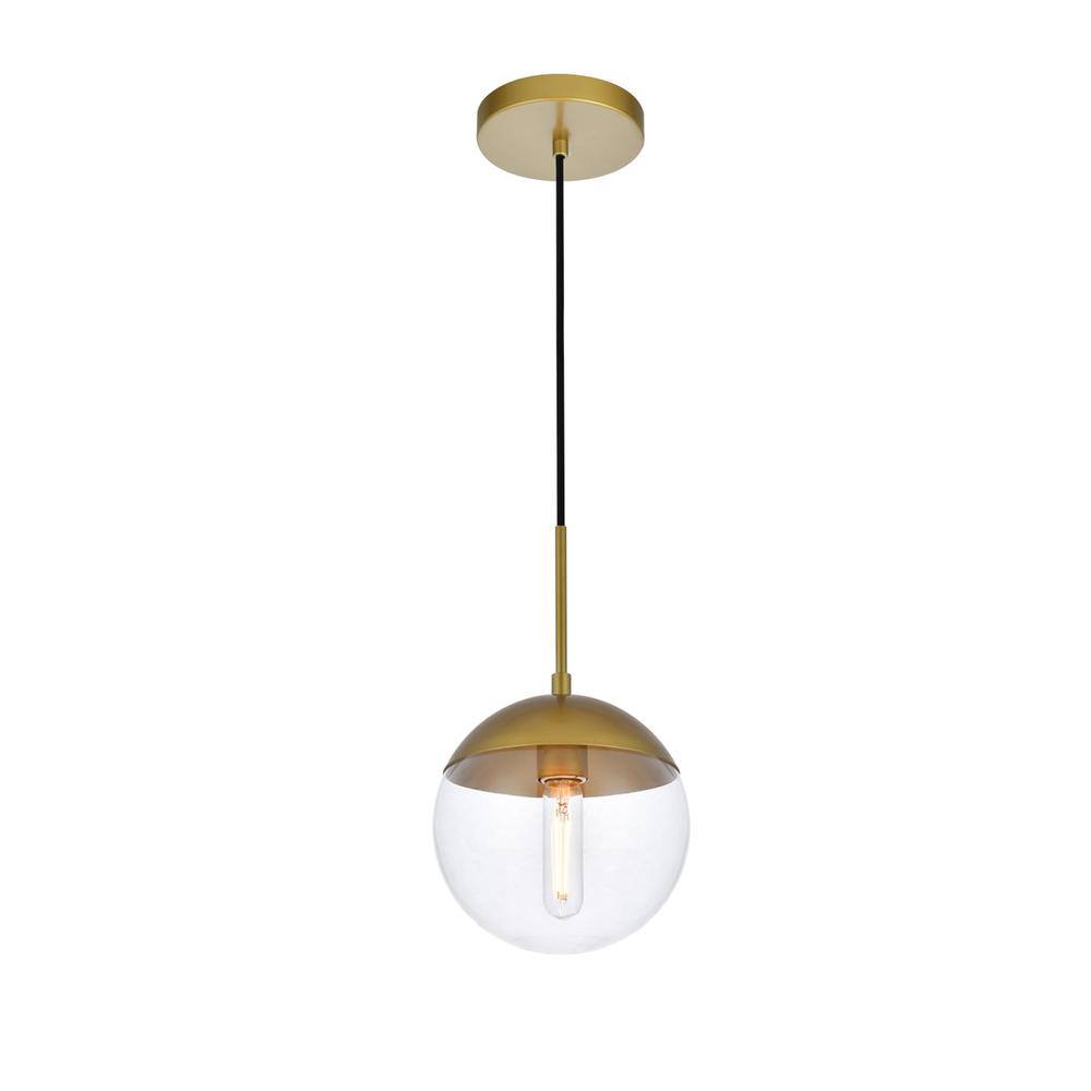 Eclipse 1 Light Brass Pendant With Clear Glass. Picture 2