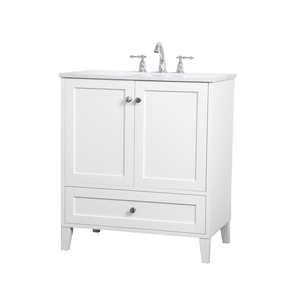 30 inch Single Bathroom Vanity in White. Picture 6